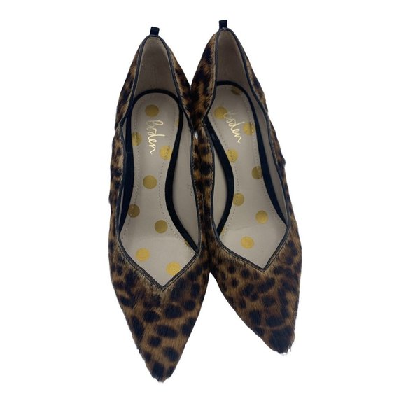 Boden Size 36 (US Size 5.5) Leather & Calf Hair Leopard Print Pumps - Picture 2 of 12